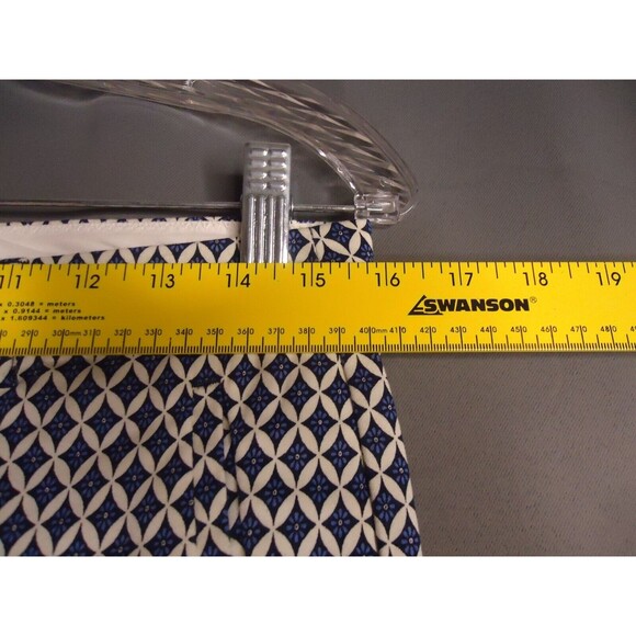 H&M Skinny Cropped Chino Pants Blue White Diamond All Over Print Womens Size 8 - Picture 7 of 10